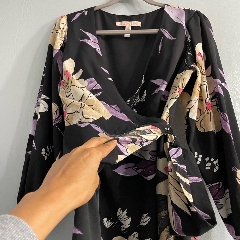 Anthropologie Hutch Wrap Long Sleeve Maxi Dress floral print romantic size MP - Picture 10 of 16